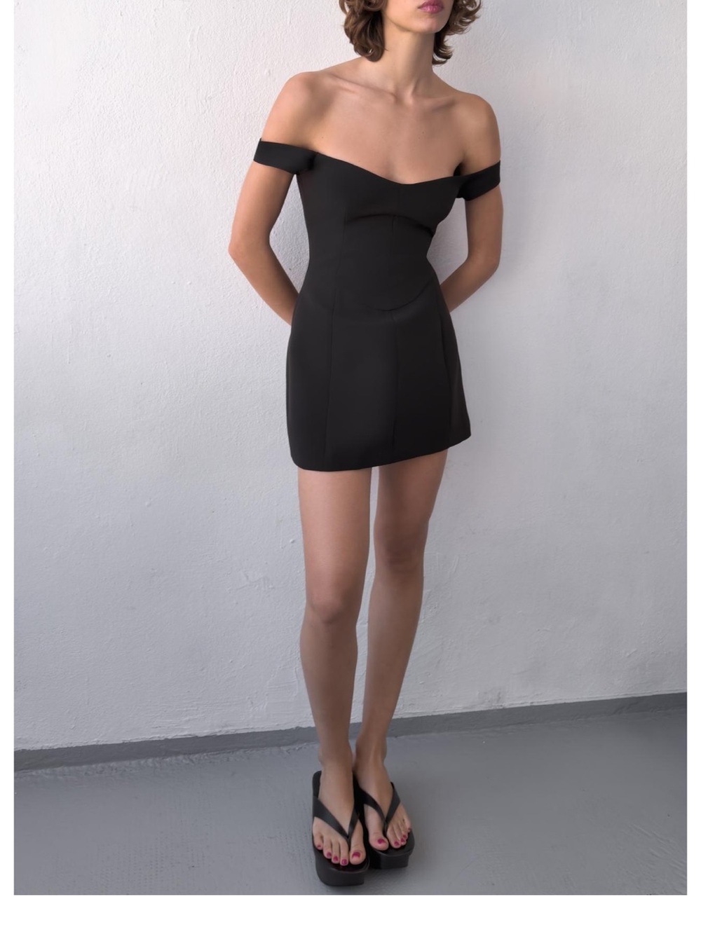 Off-Shoulder Black Mini Dress